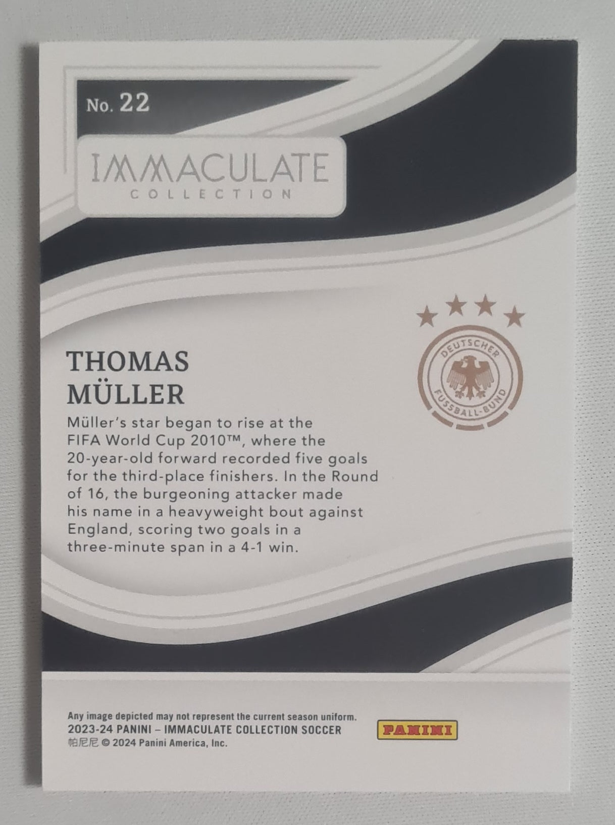 Thomas Muller - 2023/24 Panini Immaculate Collection Soccer National Team Germany #22 /40