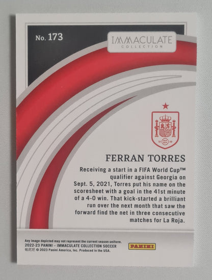 Ferran Torres - 2022/23 Panini Immaculate Collection Soccer National Team Spain #173 /10