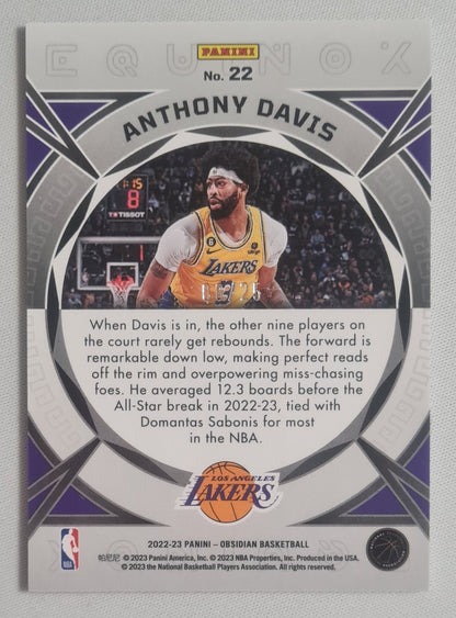 Anthony Davis - 2022/23 Panini Obsidian Basketball NBA LA Lakers #22 Green Equinox /25