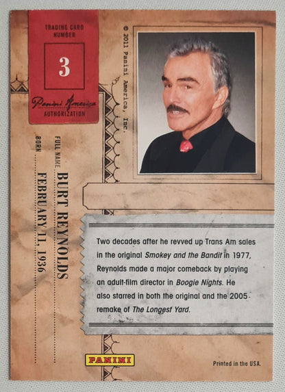 Burt Reynolds - 2001 Panini Americana Trading Card Number #3