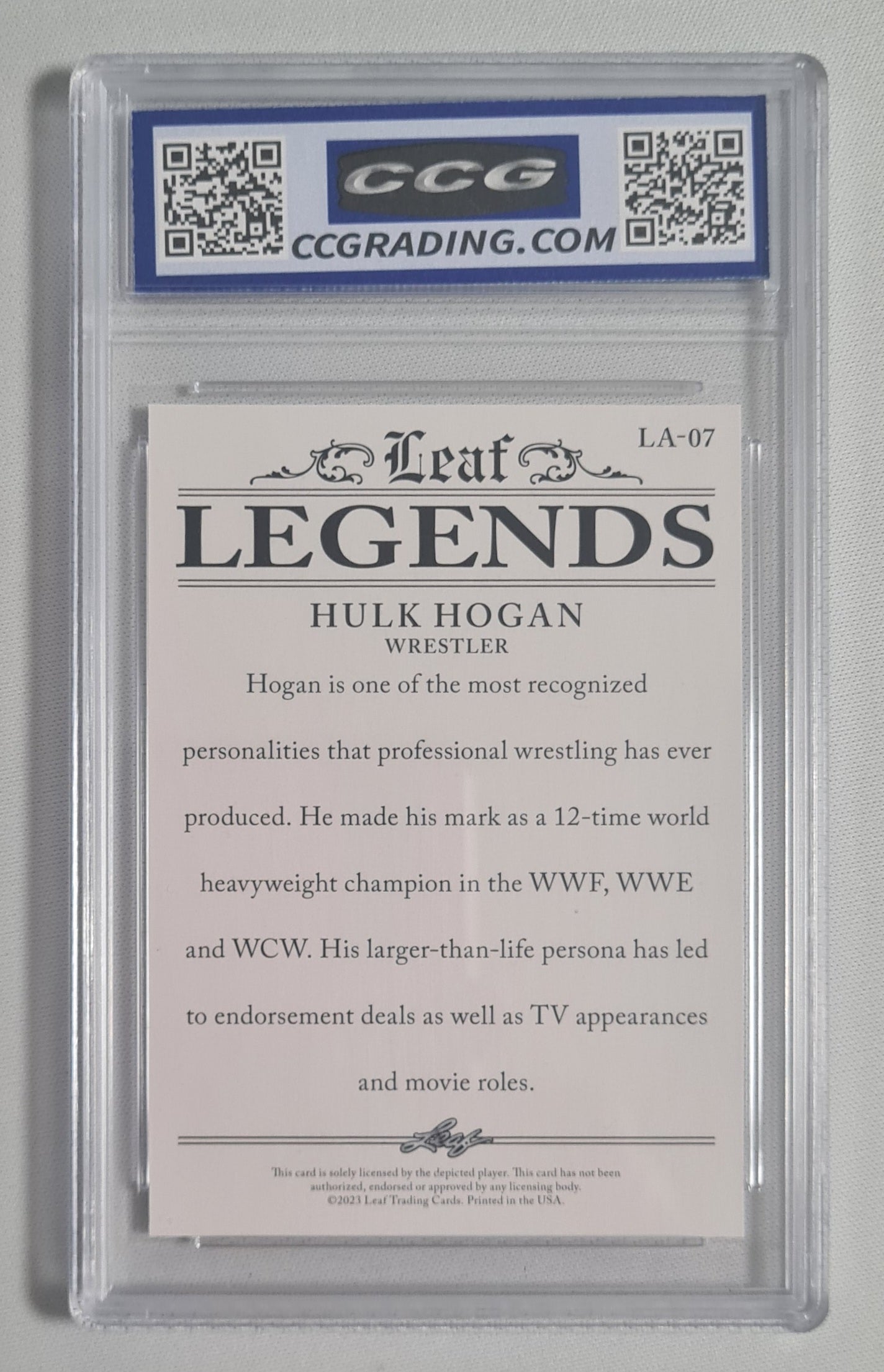 Hulk Hogan - 2023 Leaf Legends Special Release WWE Wrestling #LA07 CCG10 GEM MINT
