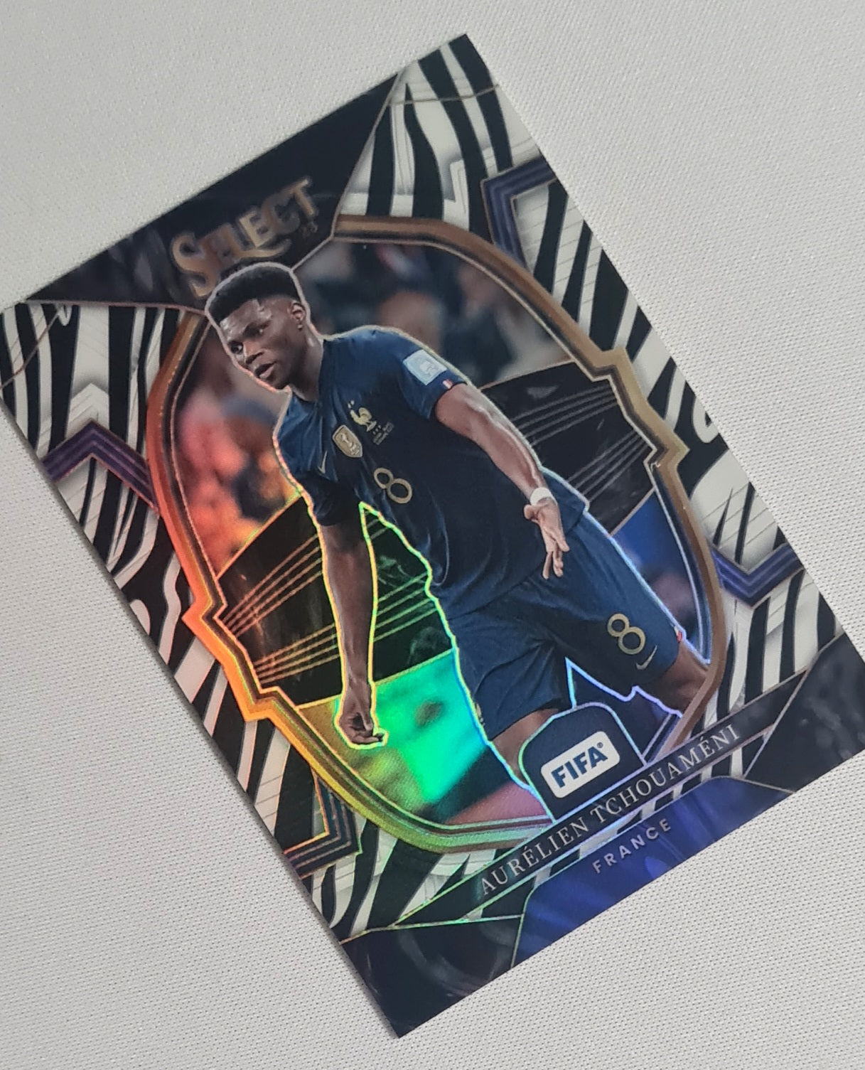 Aurelien Tchouameni - 2022/23 Panini Select FIFA Soccer National Team France Terrace #16 Zebra Prizm /25 SSP