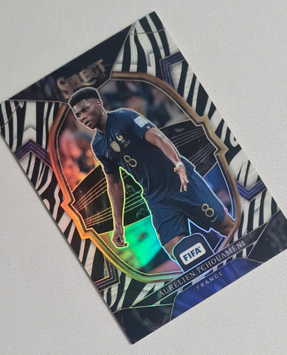 Aurelien Tchouameni - 2022/23 Panini Select FIFA Soccer National Team France Terrace #16 Zebra Prizm /25 SSP