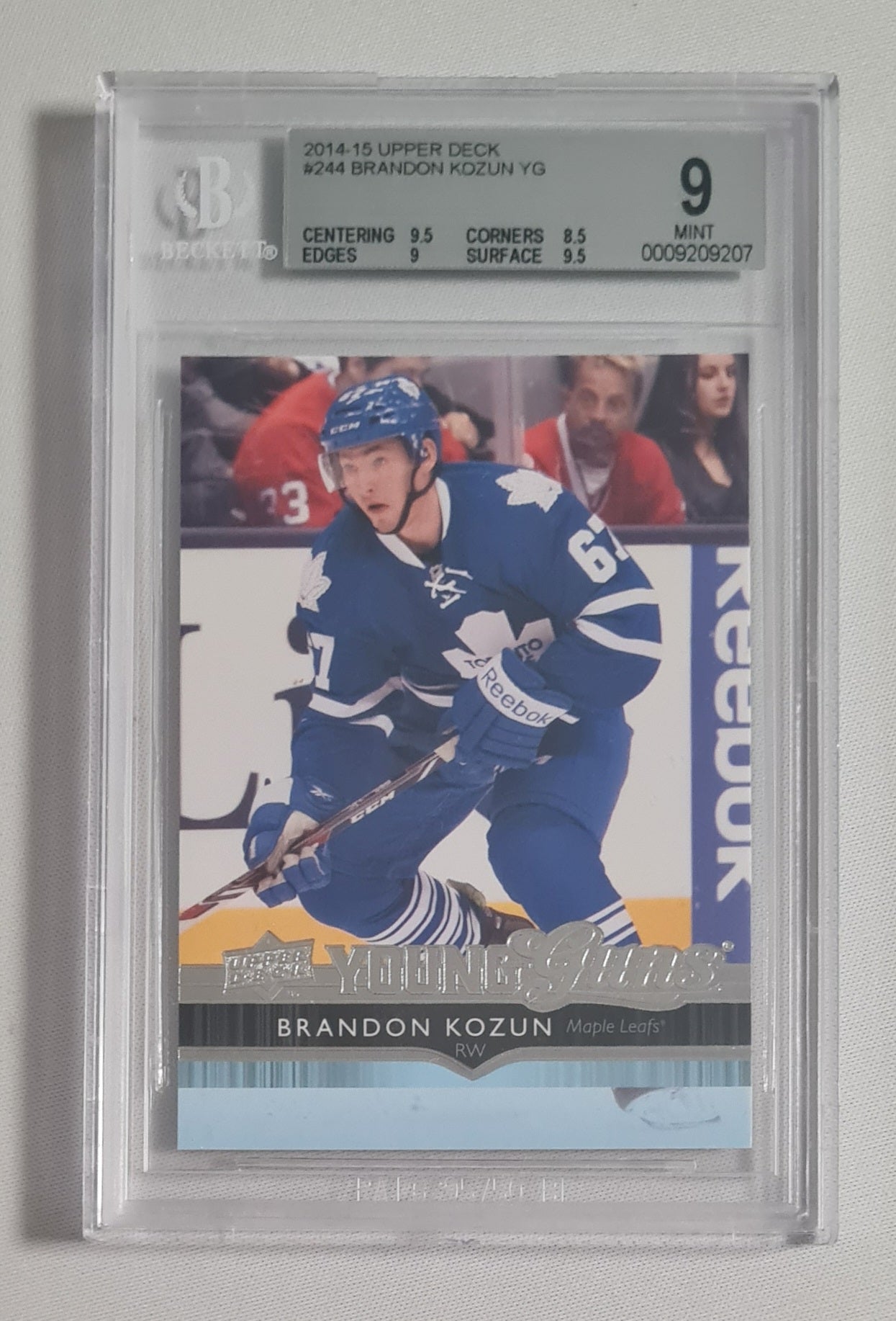Brandon Kozun - 2014/15 Upper Deck Series One Hockey NHL Toronto Maple Leafs #244 Beckett 9 MINT