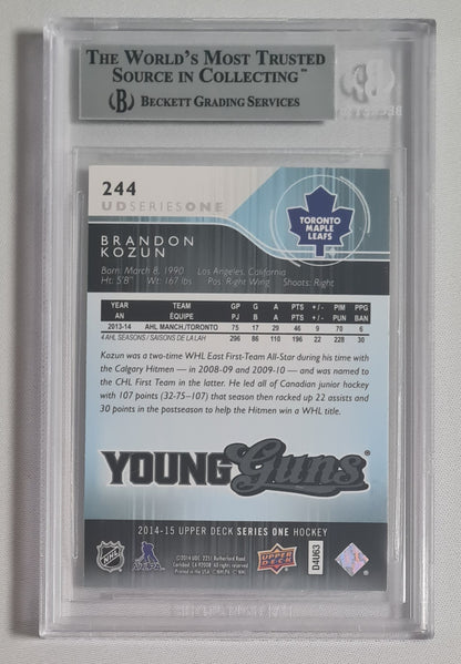 Brandon Kozun - 2014/15 Upper Deck Series One Hockey NHL Toronto Maple Leafs #244 Beckett 9 MINT