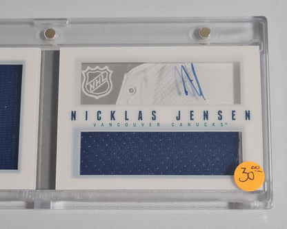 Nicklas Jensen - 2013/14 Panini Playbook Hockey NHL Vancouver Canucks (dual RC Class) /Patch /199 Booklet Autograph