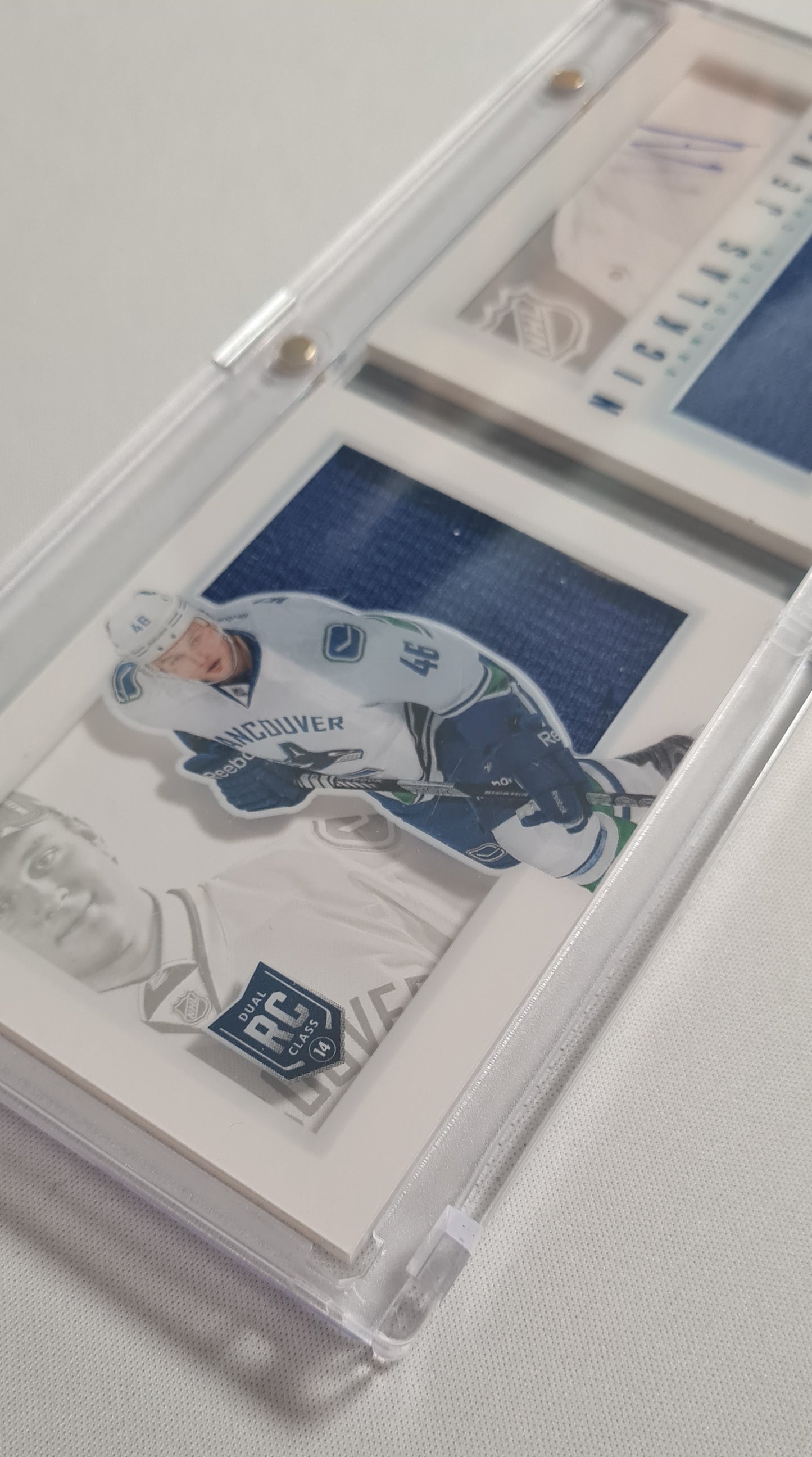 Nicklas Jensen - 2013/14 Panini Playbook Hockey NHL Vancouver Canucks (dual RC Class) /Patch /199 Booklet Autograph