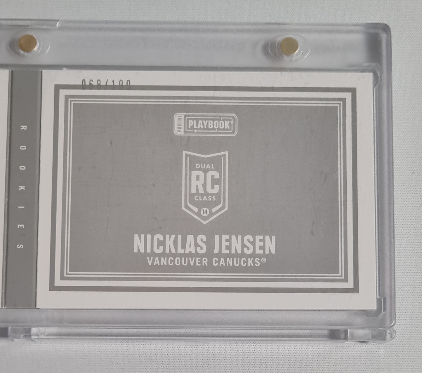 Nicklas Jensen - 2013/14 Panini Playbook Hockey NHL Vancouver Canucks (dual RC Class) /Patch /199 Booklet Autograph