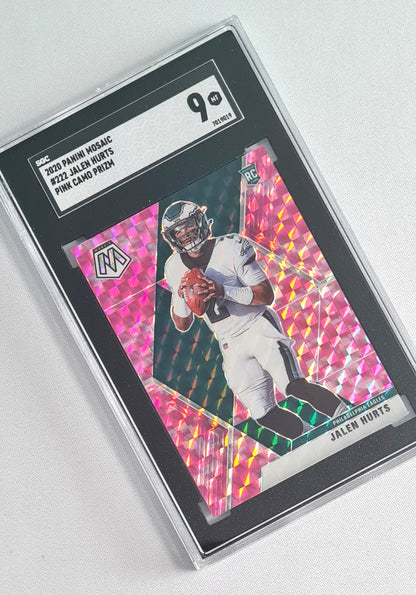 Jalen Hurts - 2020 Panini Mosaic Pink Camo Prizm (RC) NFL Eagles #222 SGC 9 MINT