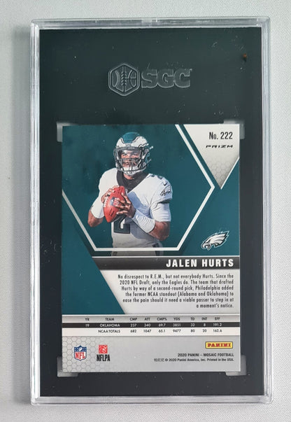 Jalen Hurts - 2020 Panini Mosaic Pink Camo Prizm (RC) NFL Eagles #222 SGC 9 MINT