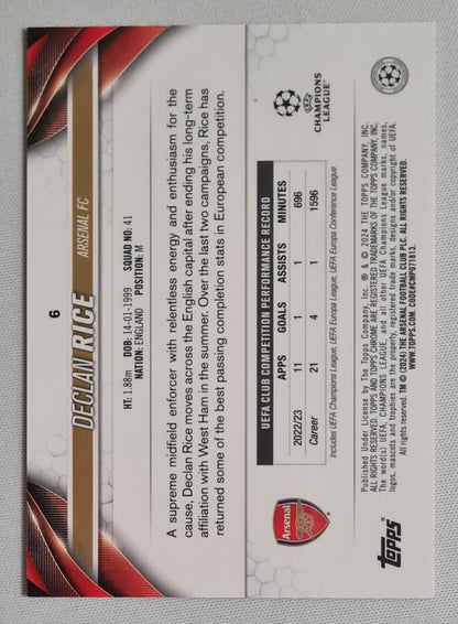Declan Rice - 2024 Topps Chrome UEFA CL FC Arsenal #6 /250 Pink Geomatric
