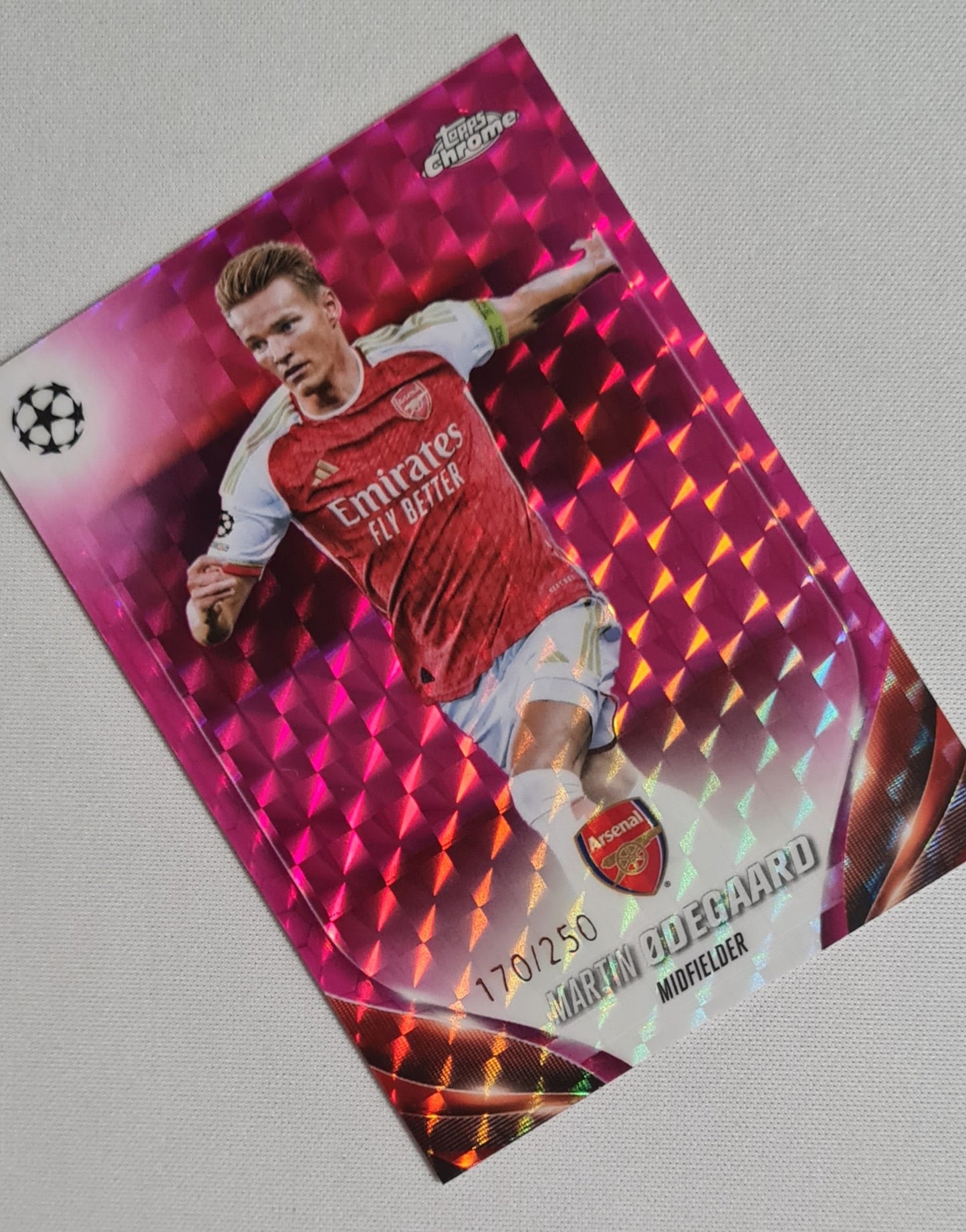 Martin Odegaard - 2024 Topps Chrome UEFA CL FC Arsenal #111 /250 Pink Geomatric