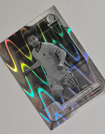 Joshua Zirkzee - 2022 Topps Chrome Bowman National Team Netherlands #149 black & White Raywave