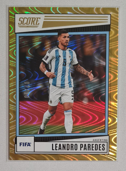 Leandro Paredes - 2022/23 Panini Score FIFA Soccer National Team AFA Argentina #98 Gold Swirl /10