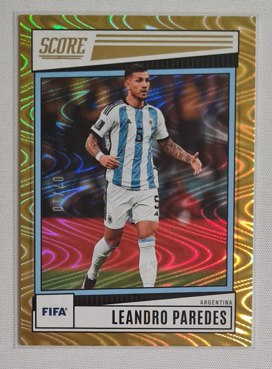 Leandro Paredes - 2022/23 Panini Score FIFA Soccer National Team AFA Argentina #98 Gold Swirl /10