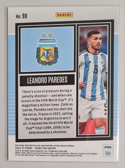 Leandro Paredes - 2022/23 Panini Score FIFA Soccer National Team AFA Argentina #98 Gold Swirl /10