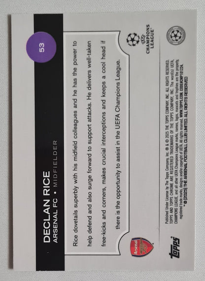 Declan Rice- 2025 Topps Chrome FC Arsenal #53 Pulstar Refractor