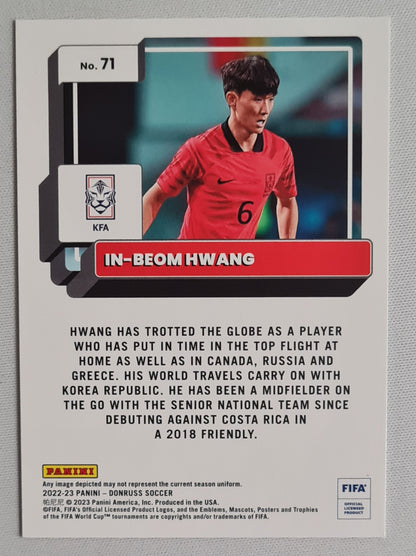 In-Beom Hwang - 2022/23 Panini Donruss Soccer KFA FIFA #71 Silver Foil