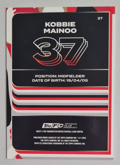 Kobbie Mainoo - 2025 Topps Official Club Product Manchester United #27