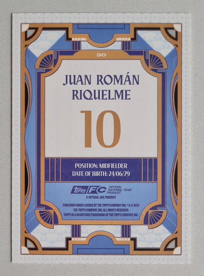 Juan Roman Riquelme - 2024 Topps Official National Team Product AFA Argentina #30