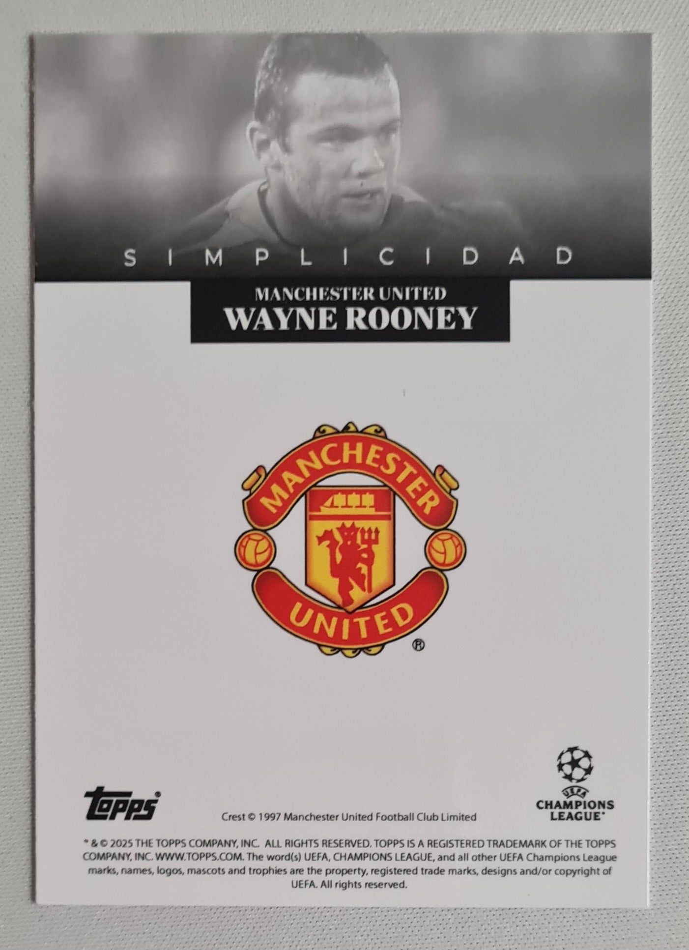 Wayne Rooney - 2025 Topps Simplicidad Manchester United CL