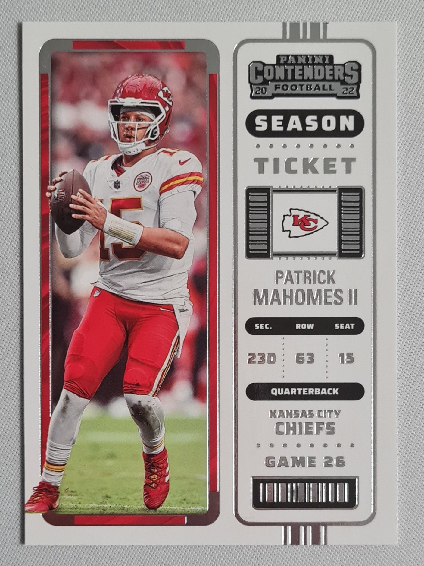 Patrick Mahomes II - 2022 Panini Contender Football Season Ticket NFL Chiefs #58
