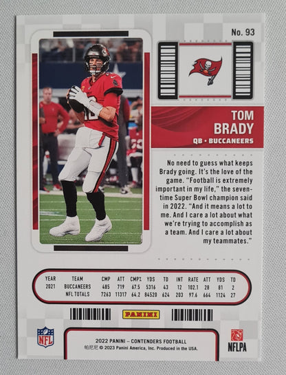 Tom Brady - 2022 Panini Contender Football Season Ticket NFL Buccaneers #93
