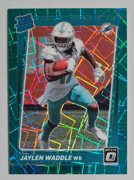 Jaylen Waddle - 2021 Panini Donruss Optic Football Rated Rookie NFL Dolphins #208 Green Velocity