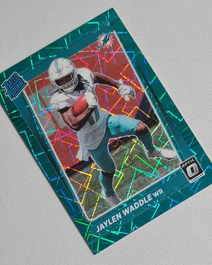 Jaylen Waddle - 2021 Panini Donruss Optic Football Rated Rookie NFL Dolphins #208 Green Velocity