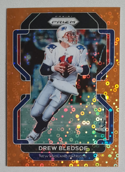 Drew Bledsoe - 2021 Panini Prizm Football NFL Patriots #102 Orange Disco Prizm