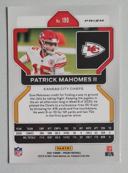 Patrick Mahomes II- 2021 Panini Prizm Football NFL Chiefs #190 Orange Disco Prizm