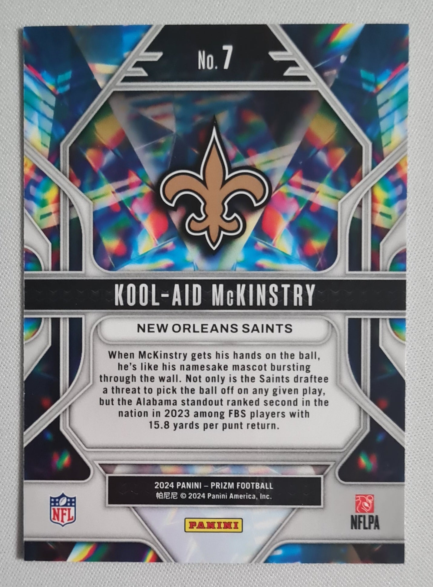 Kool-Aid McKinstry - 2024 Panini Prizm Football Prizmatic NFL Saints #7