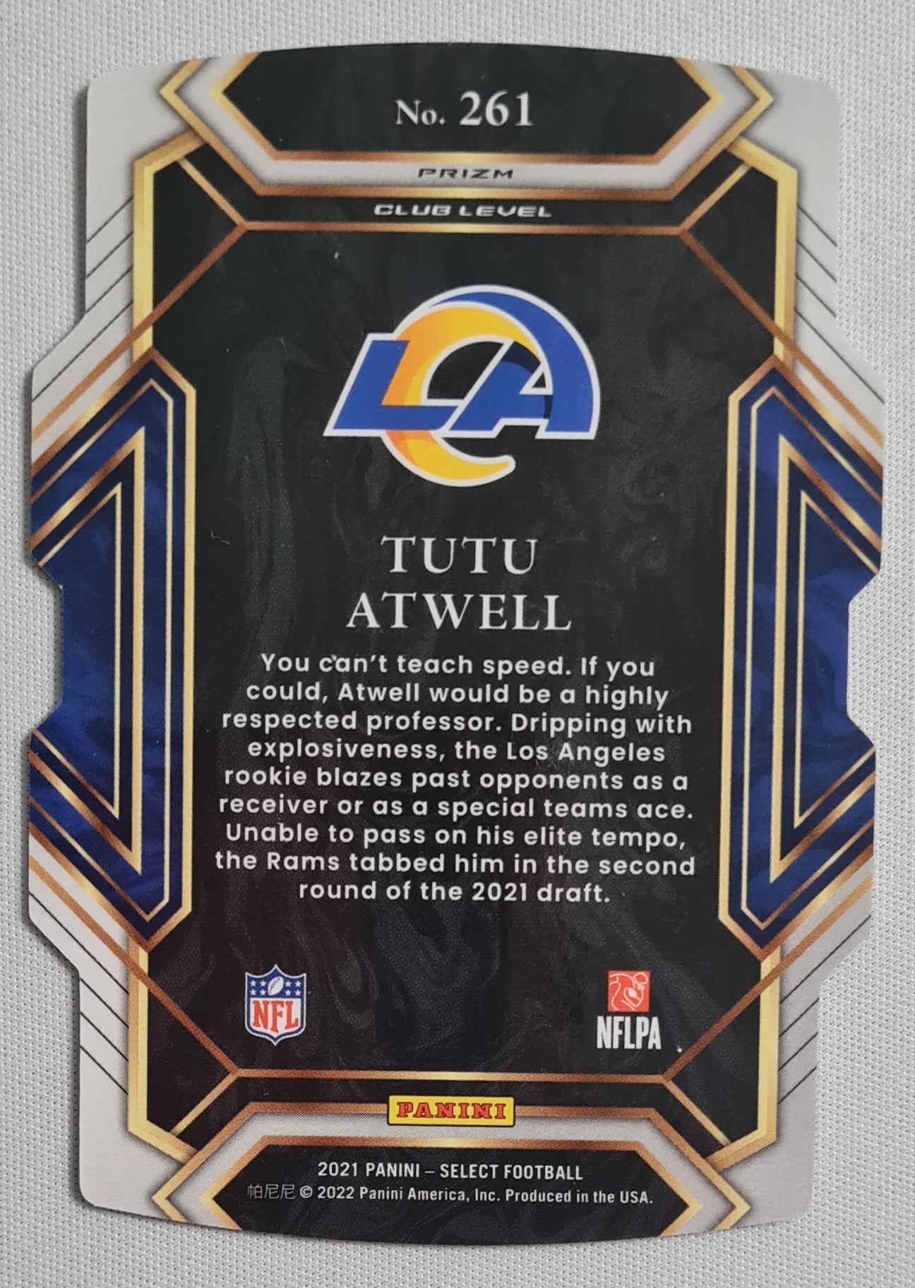 TuTu Atwell - 2021 Panini Select Football NFL Rams (RC) #261 Tri Color Die-cut