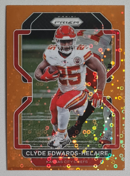 Clyde Edwards-Helaire - 2021 Panini Prizm Football NFL Chiefs #191 Orange Disco Prizm