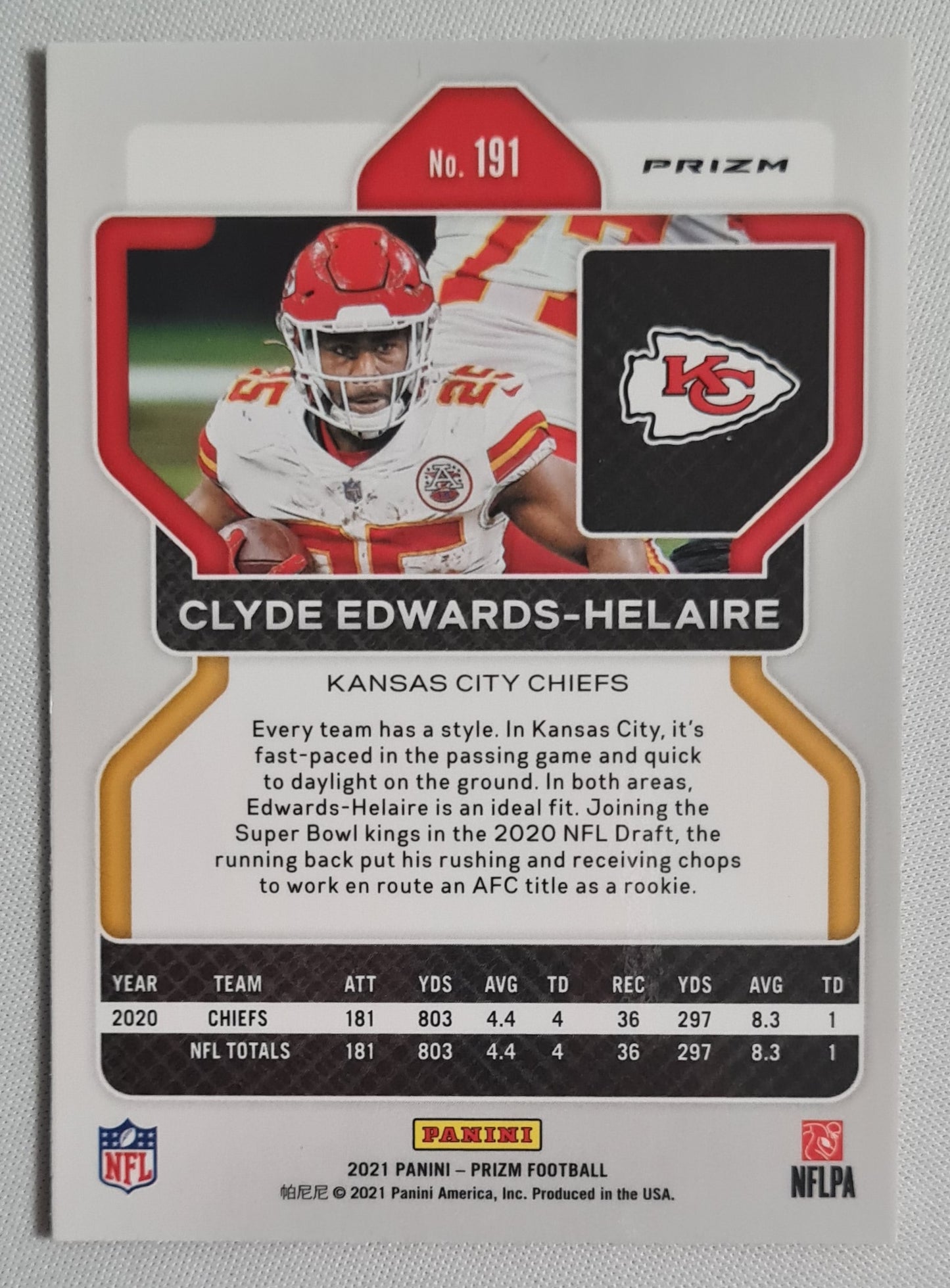 Clyde Edwards-Helaire - 2021 Panini Prizm Football NFL Chiefs #191 Orange Disco Prizm