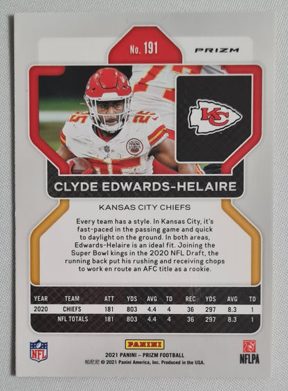 Clyde Edwards-Helaire - 2021 Panini Prizm Football NFL Chiefs #191 Orange Disco Prizm