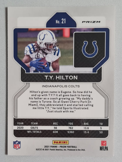 T.Y. Hilton - 2021 Panini Prizm Football NFL Colt #21 Orange Disco Prizm