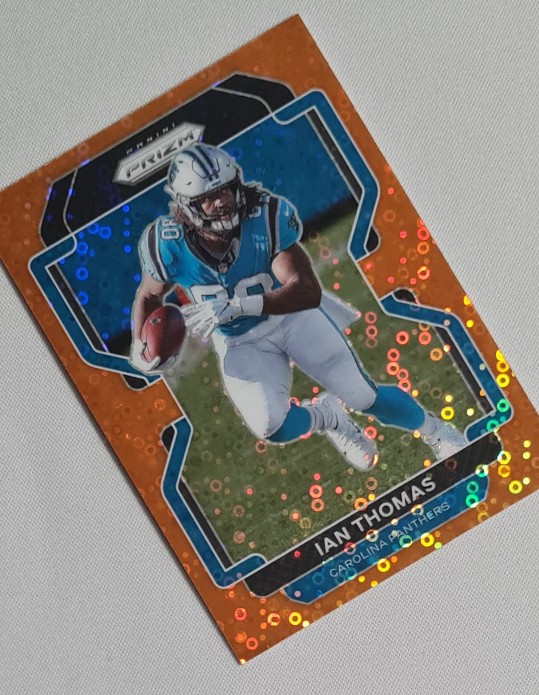 Ian Thomas- 2021 Panini Prizm Football NFL Panthers #313 Orange Disco Prizm