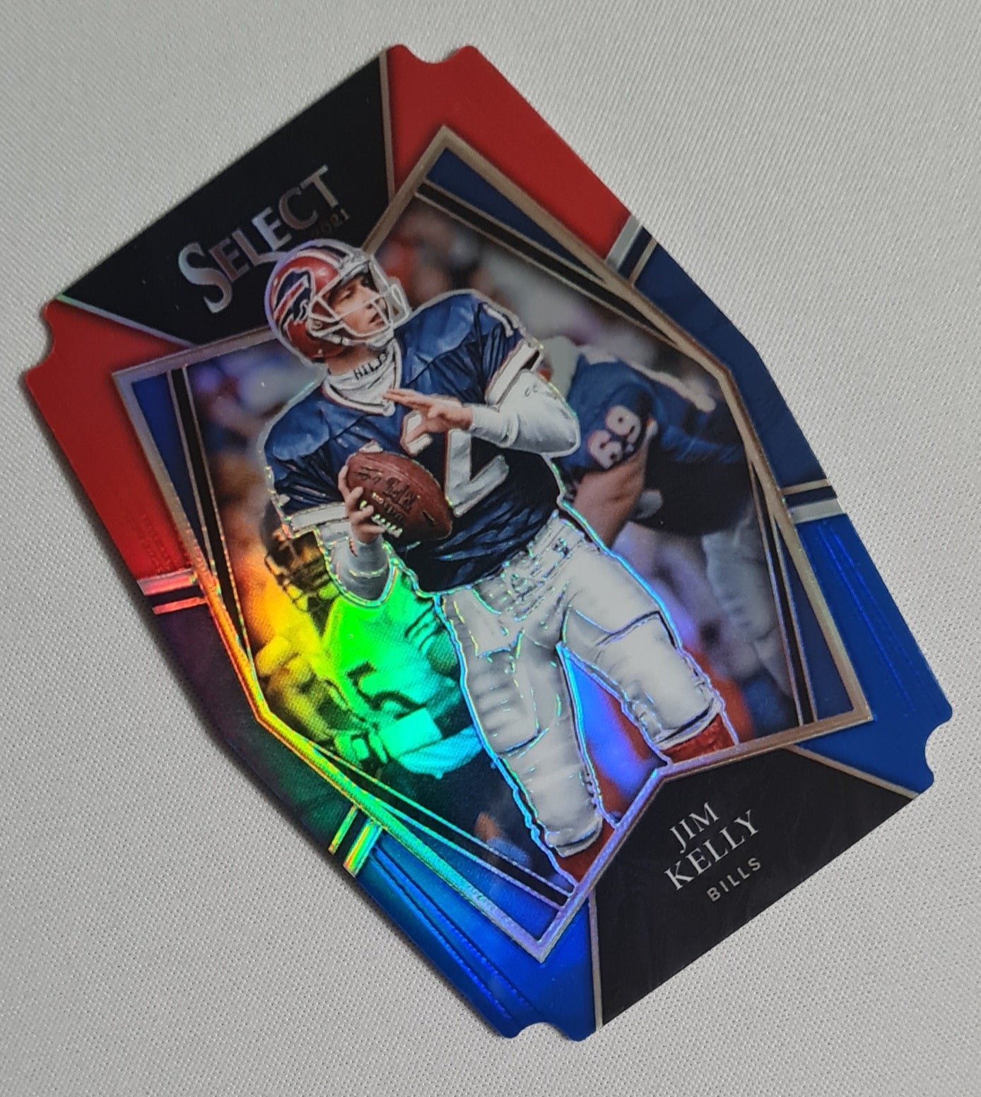 Jim Kelly - 2021 Panini Select Football NFL Bills #141 Tri Color Die-cut