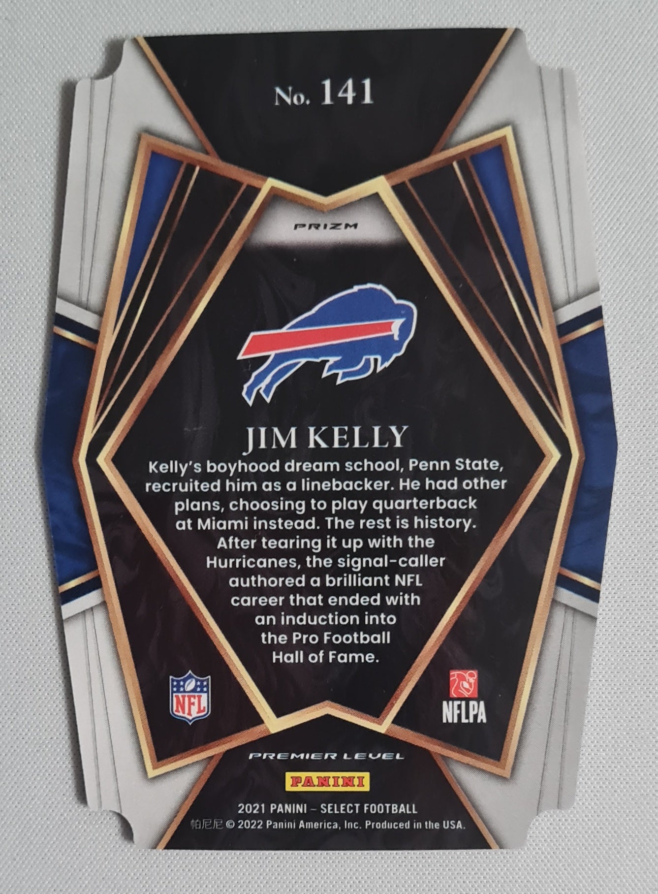 Jim Kelly - 2021 Panini Select Football NFL Bills #141 Tri Color Die-cut