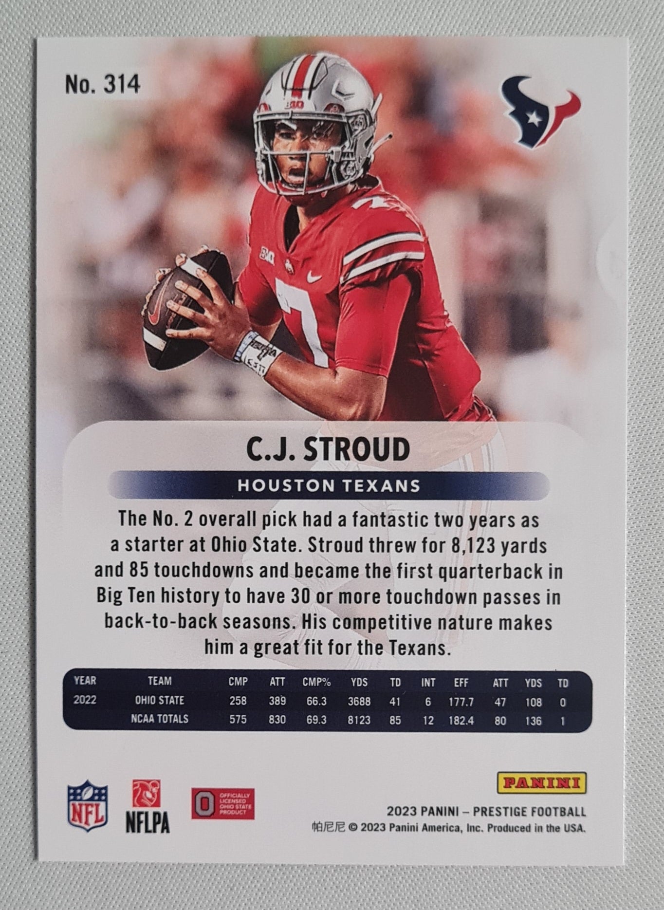 C.J. Stroud - 2023 Panini Prestige Football NFL Texans #314