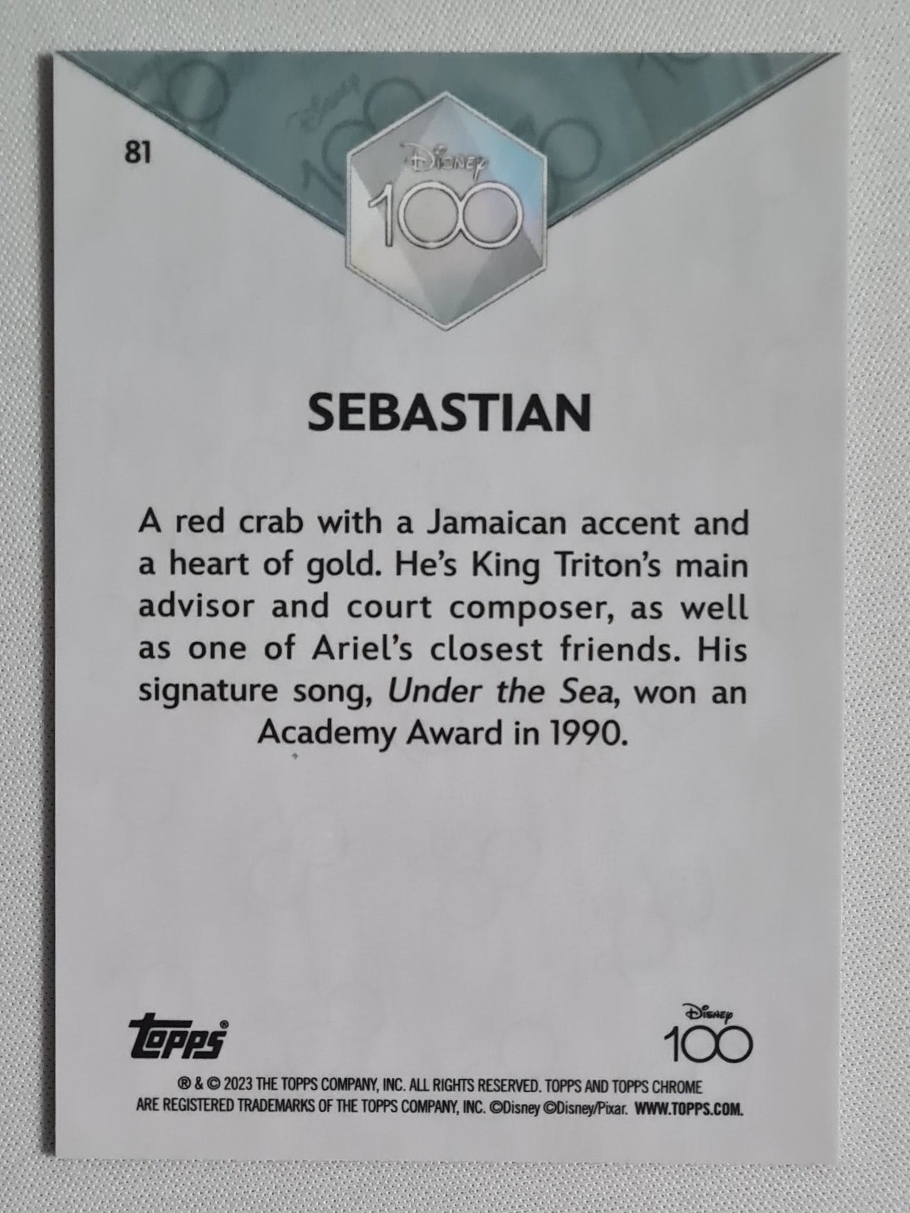 Sebastian - 2023 Topps Chrome Disney 100 #81