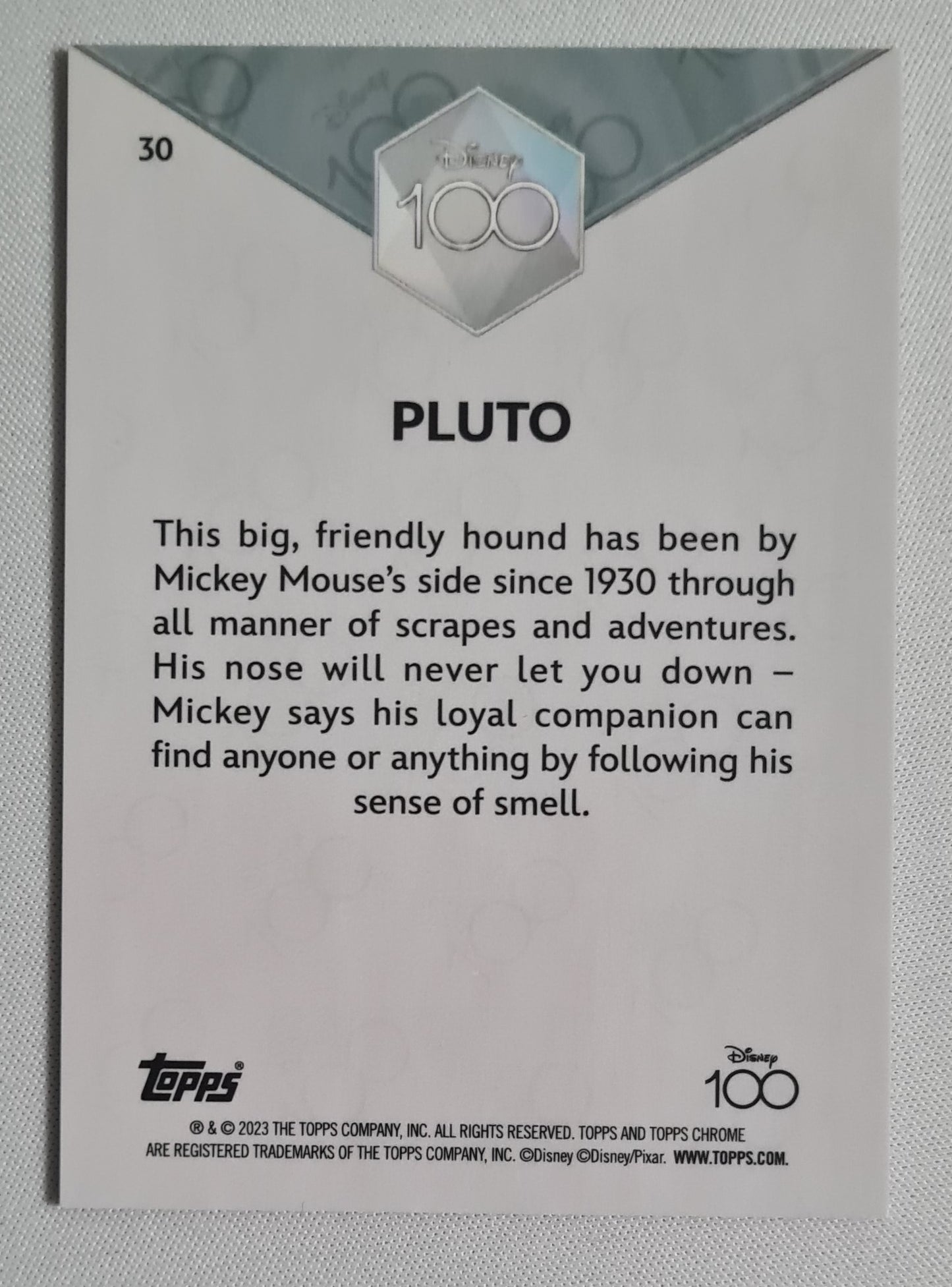Pluto - 2023 Topps Chrome Disney 100 #30