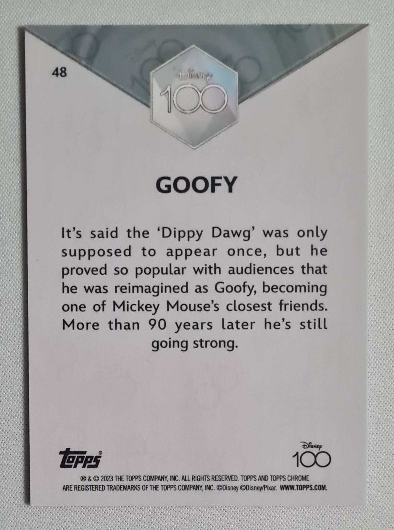 Goofy - 2023 Topps Chrome Disney 100 #48