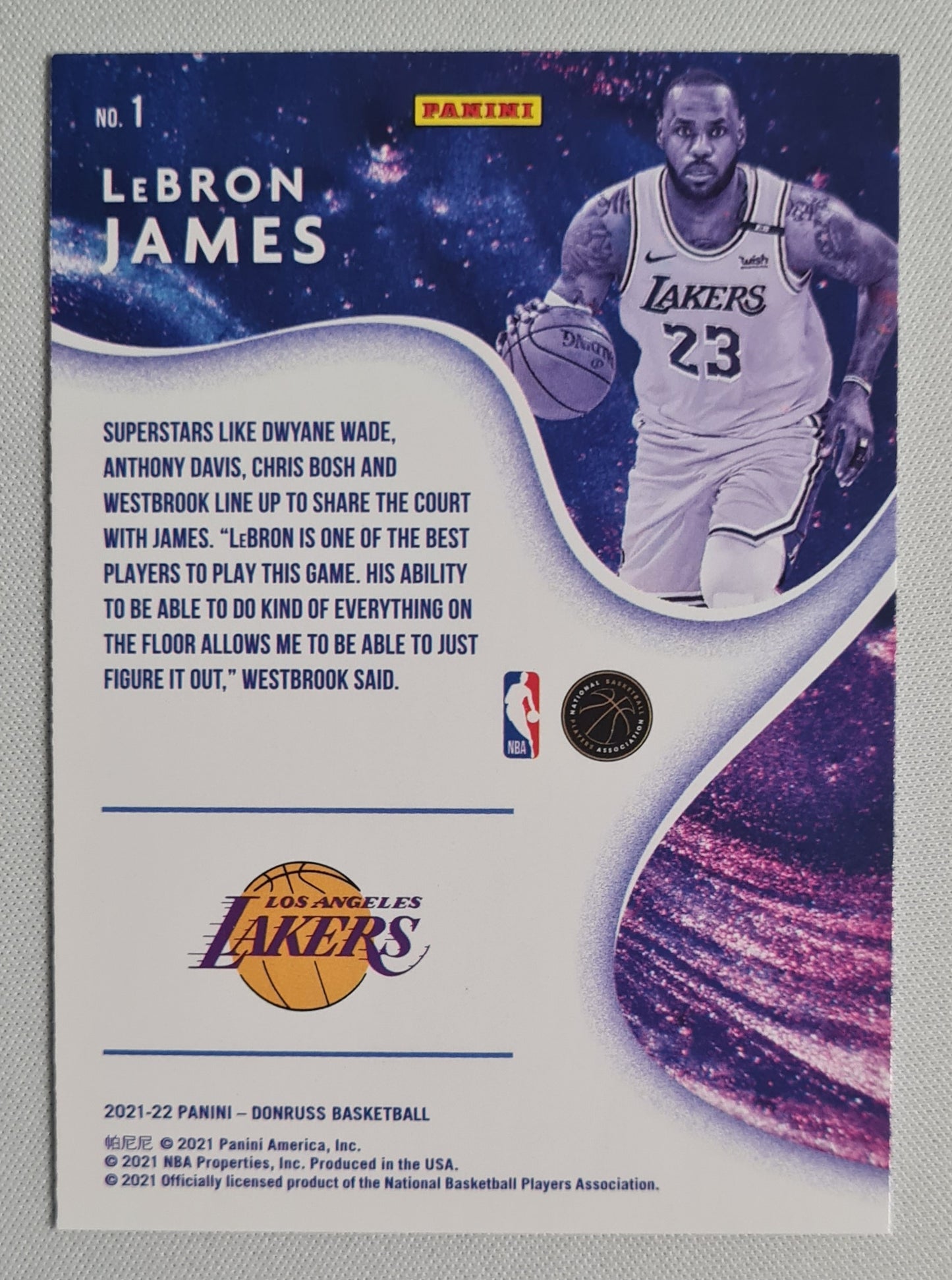 Lebron James - 2021/22 Panini Donruss Basketball NBA L.A. Lakers Complete Player #1