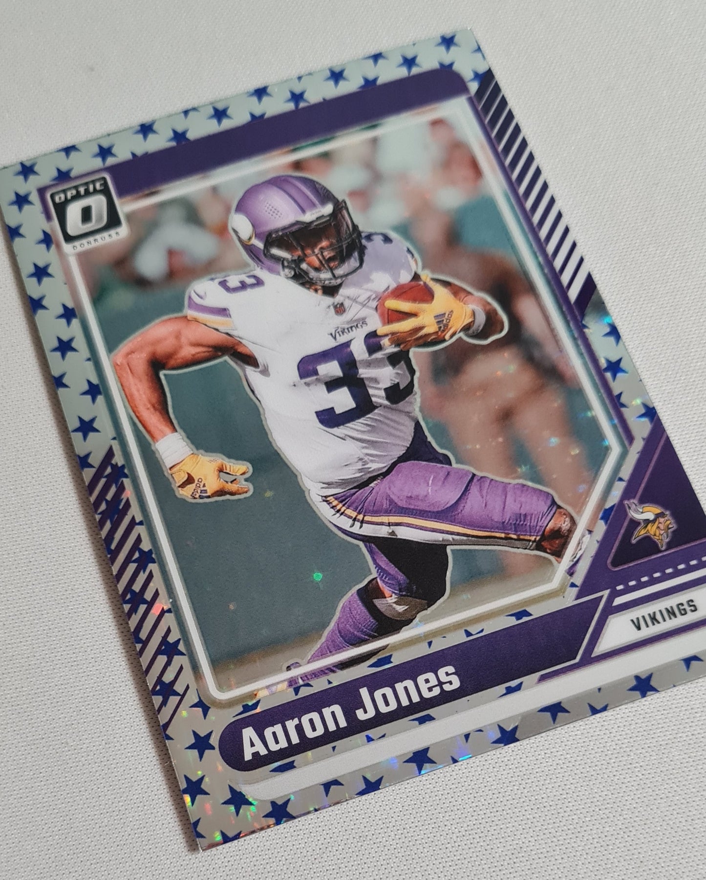 Aaron Jones - 2024 Panini Donruss Optic Football NFL Vikings #128 Blue Star Prizm