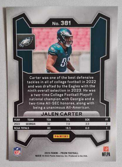 Jalen Carter - 2023 Panini Prizm Football NFL Eagles (RC) #381