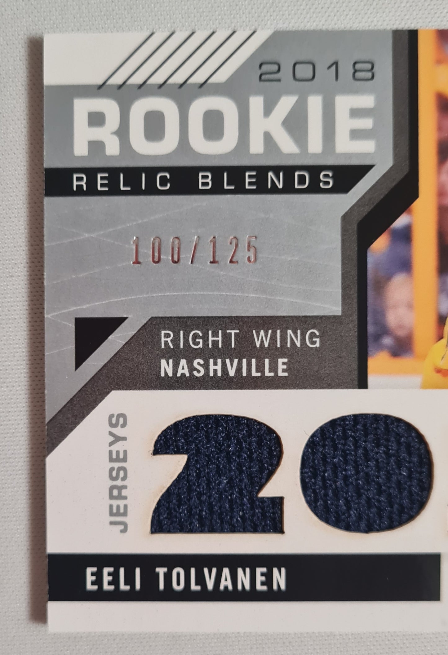 Eeli Tolvanen - 2018 Upper Deck -Game used Ice Hockey NHL Nashville (RC) #RRB-ET /Patch /125