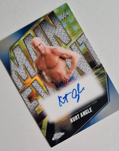 Kurt Angle - 2025 Topps Chrome WWE Main Event #MEA-KAG /Auto /150