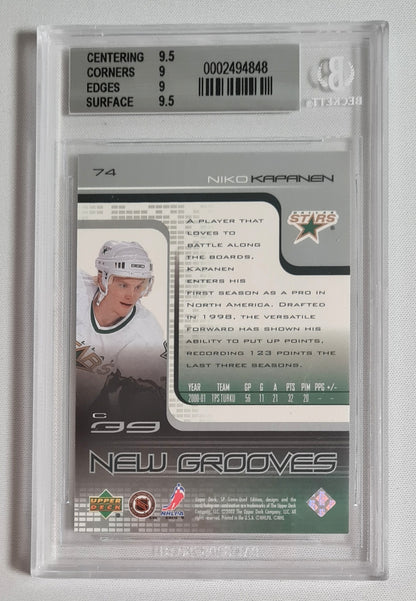 Niko Kapanen - 2001/02 Upper Deck NHL Dallas Stars New Grooves #74 /499 Beckett 9 Mint SP